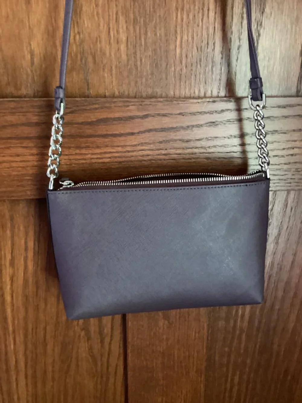 Calvin Klein Purple Cross body bag purse silver accents (preowned)